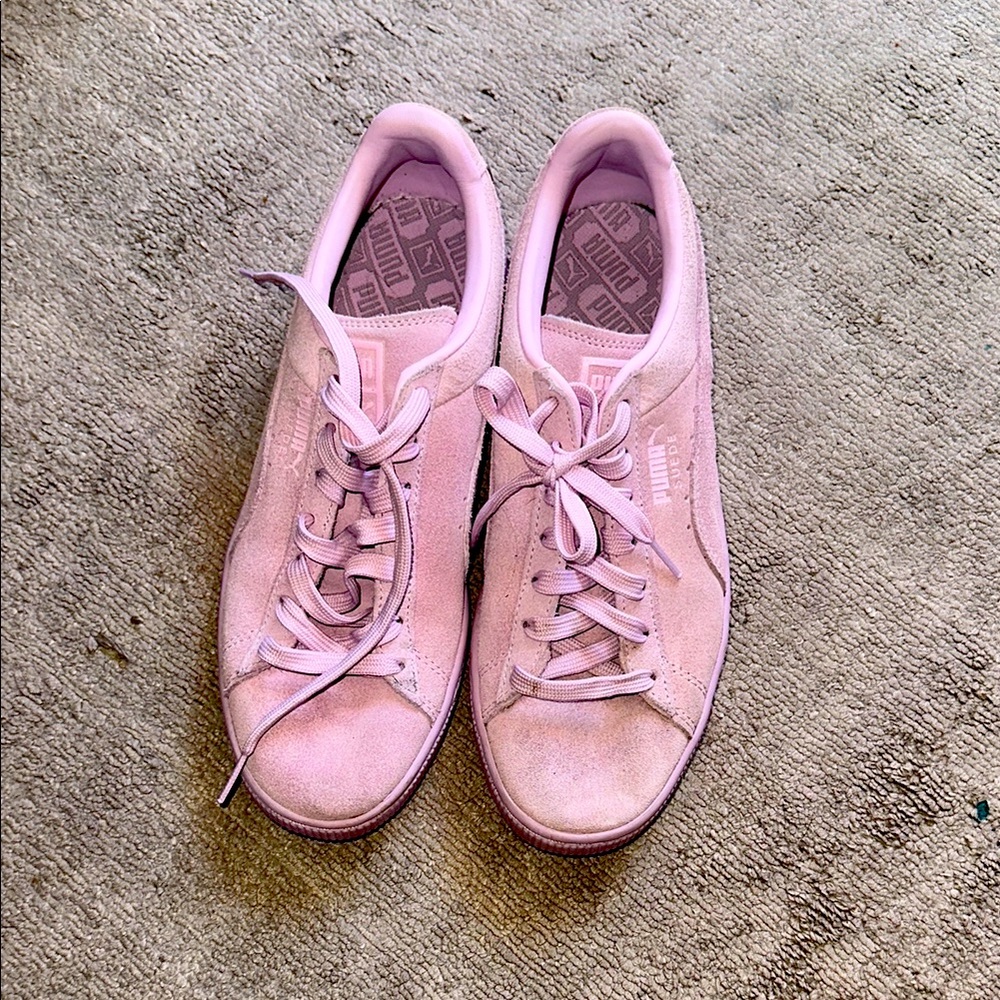 Puma Women's Pink Suede Sneakers